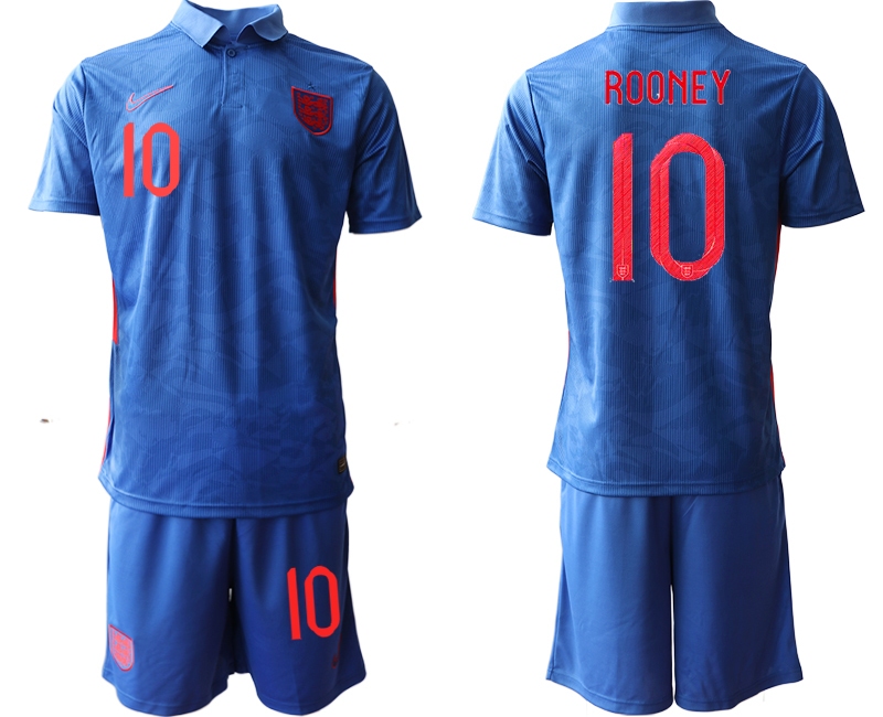 Men 2021 European Cup England away blue #10 Soccer Jersey